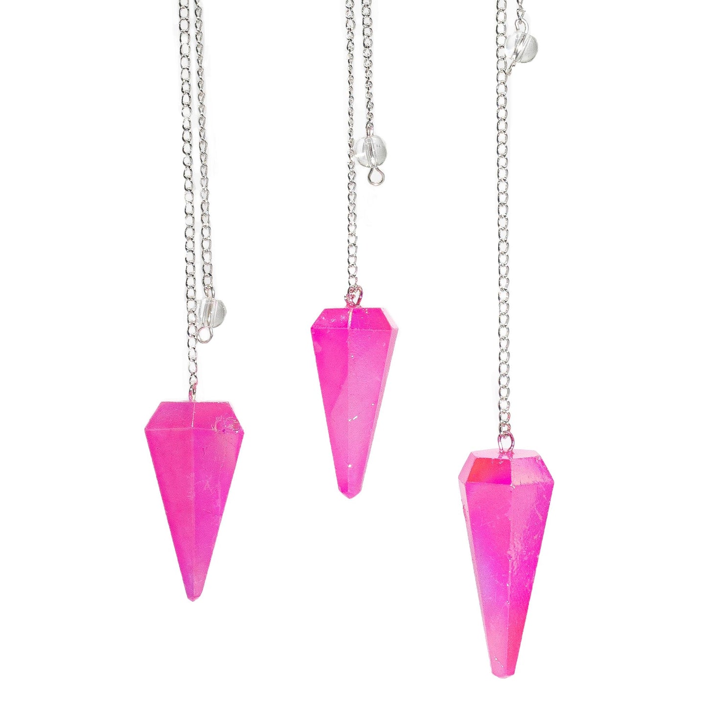Six Sided Pendulum – Aurora Crystal Pink – 4 cm – image 2