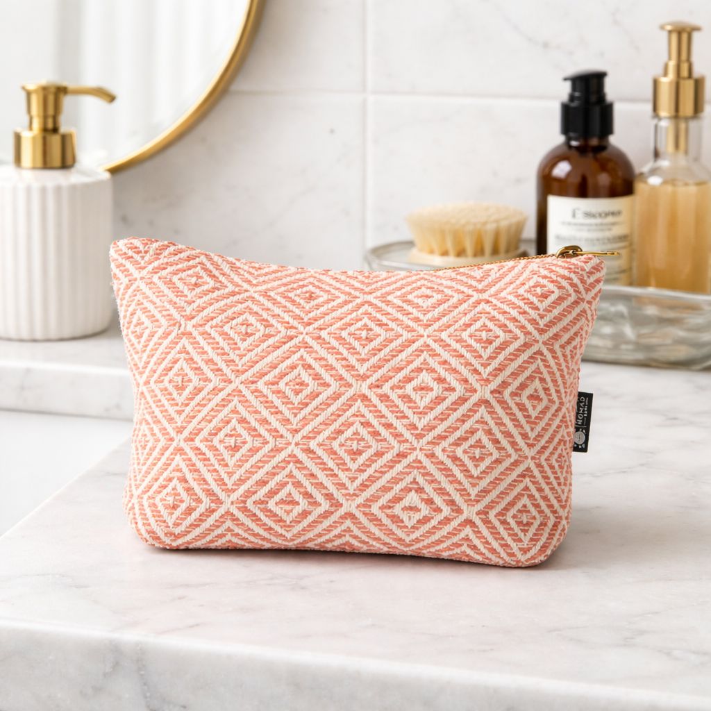 Nomad Sari Indian Jacquard Toiletry Bag – Coral Maze – image 6