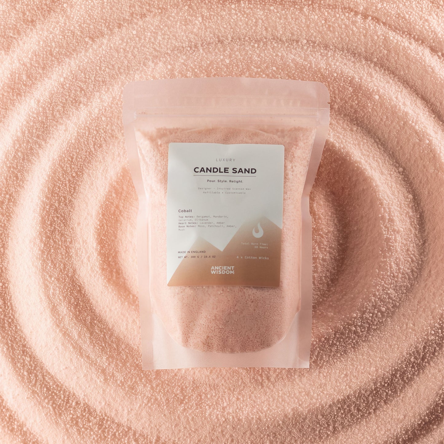 Fragranced Candle Sand – Taupe Orange – Cobalt – 300 g – image 2