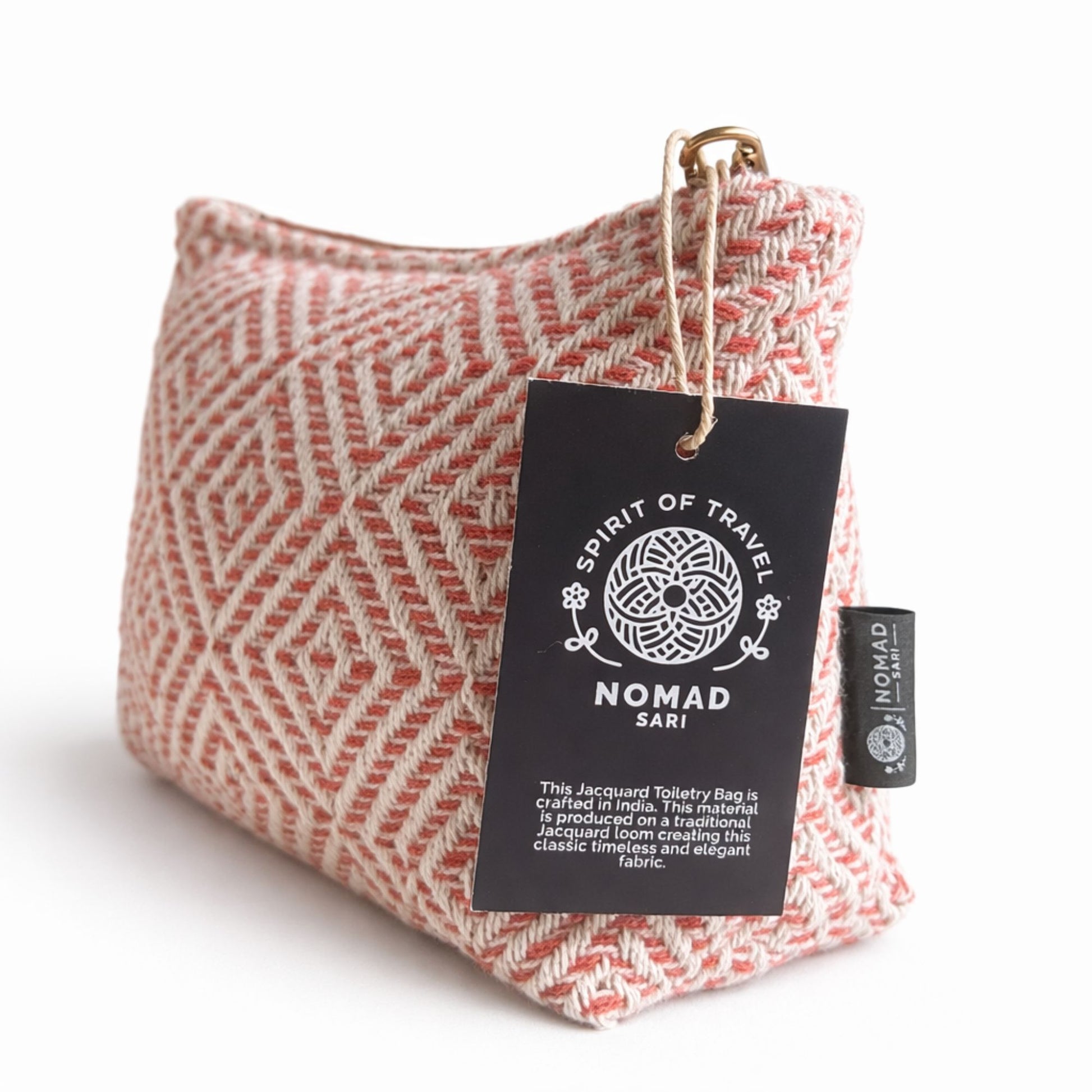 Nomad Sari Indian Jacquard Toiletry Bag – Coral Maze – image 7