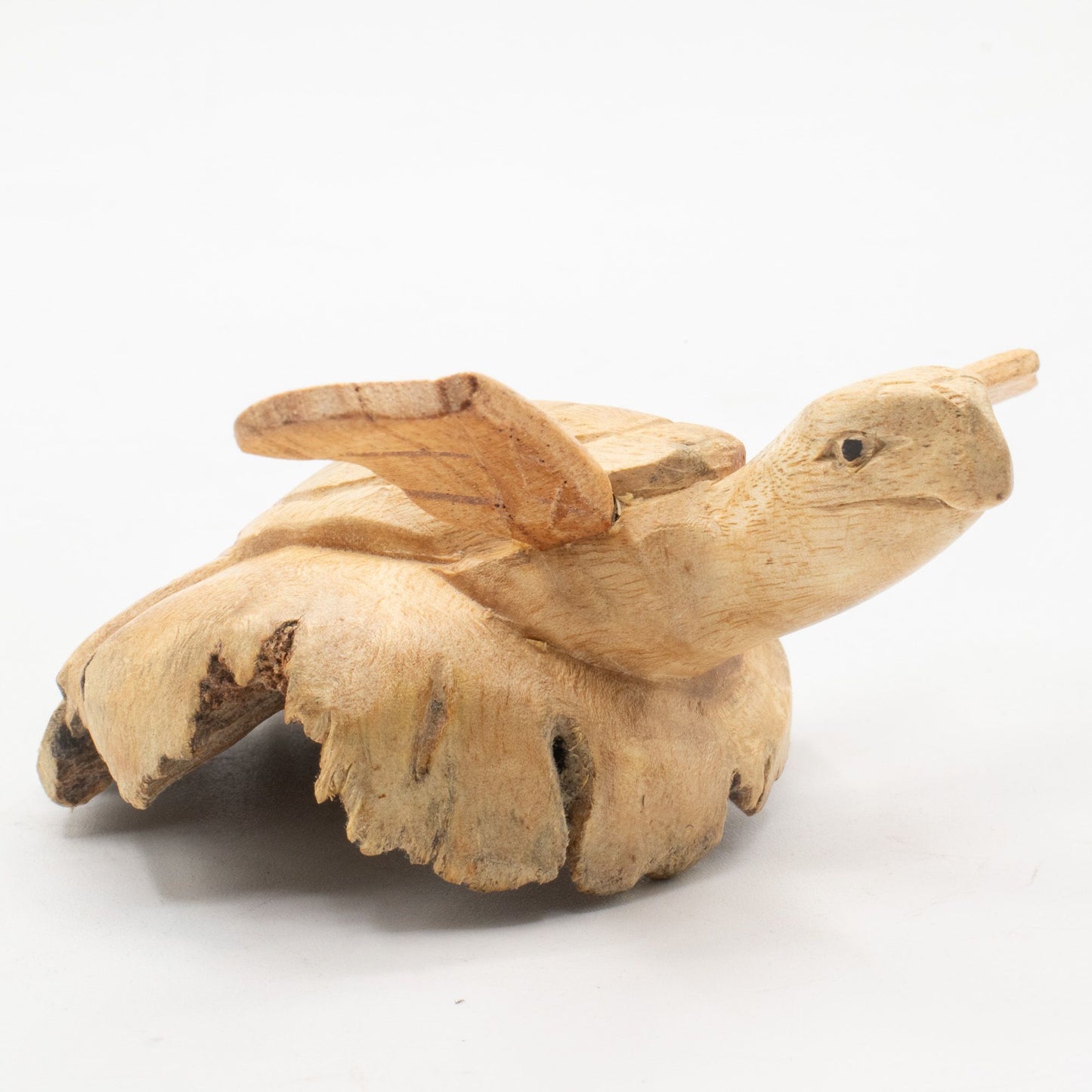 Handmade Parasite Wood Art Carving – Rising Sea Turtle – image 1