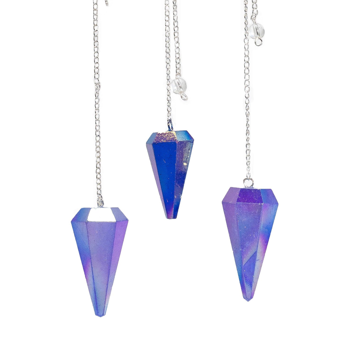 Six Sided Pendulum – Aurora Crystal Blue – 4 cm – image 1