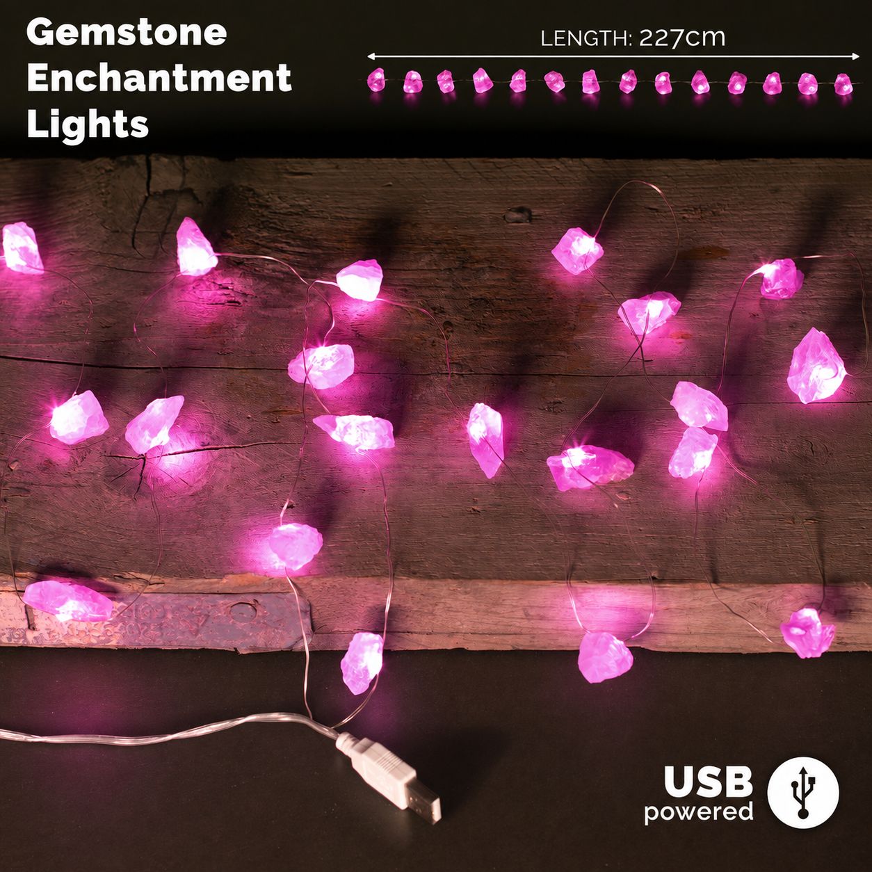 Gemstone Enchantment Lights – Rose Quartz – image 1