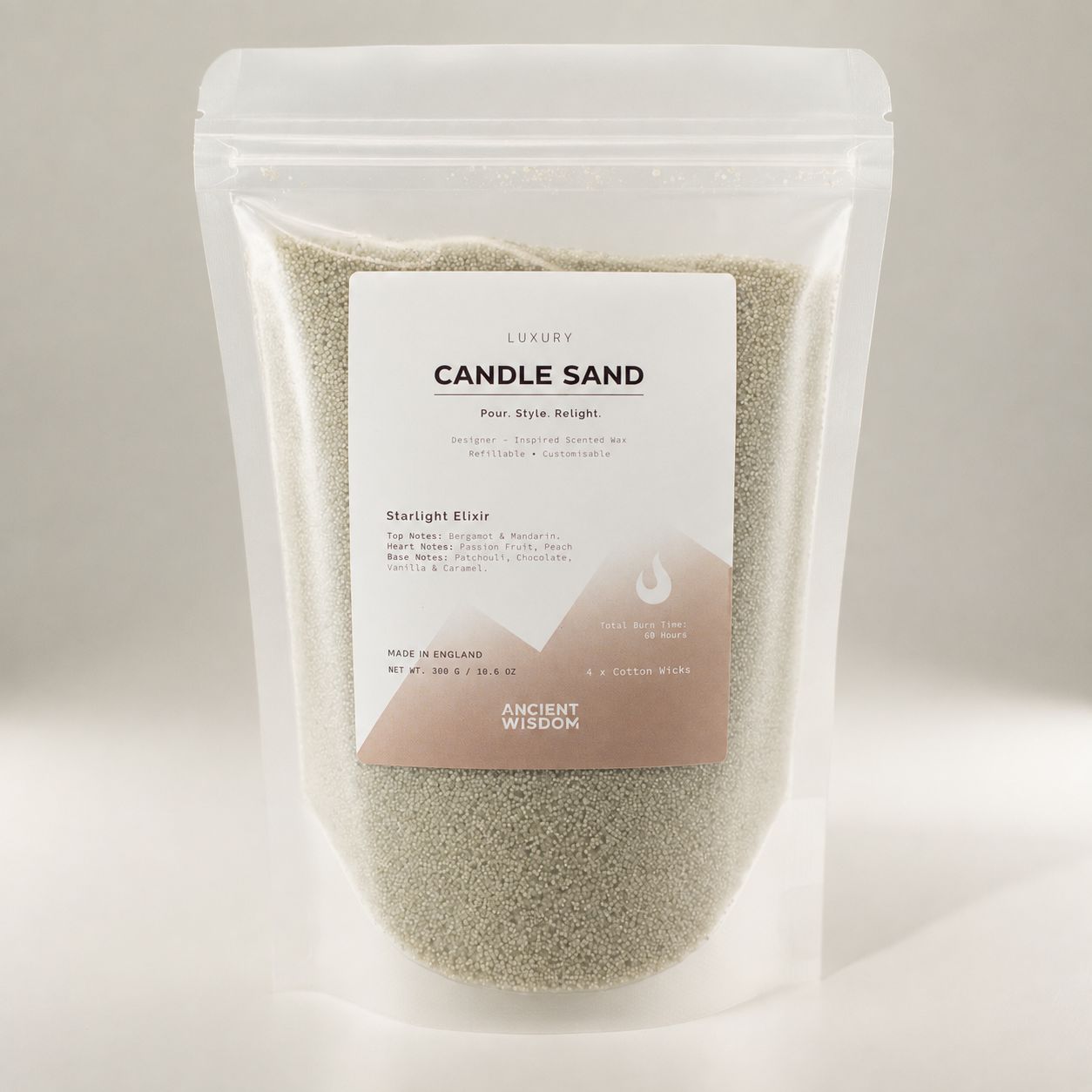 Fragranced Candle Sand – White – Starlight Elixir – 300 g – image 4