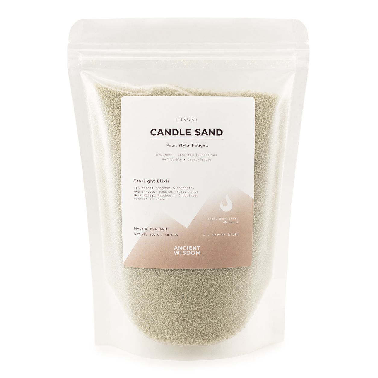 Fragranced Candle Sand – White – Starlight Elixir – 300 g – image 3