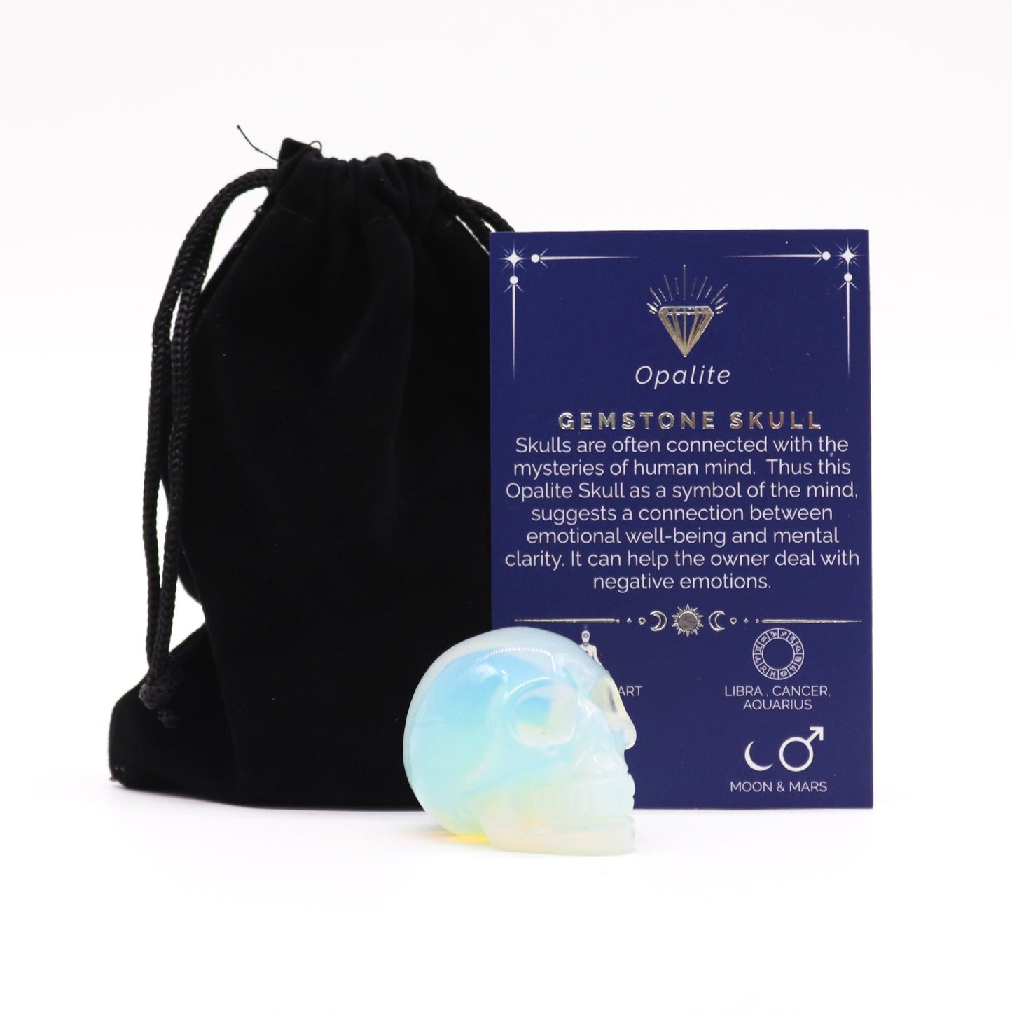Gemstone Small Skull – Opalite