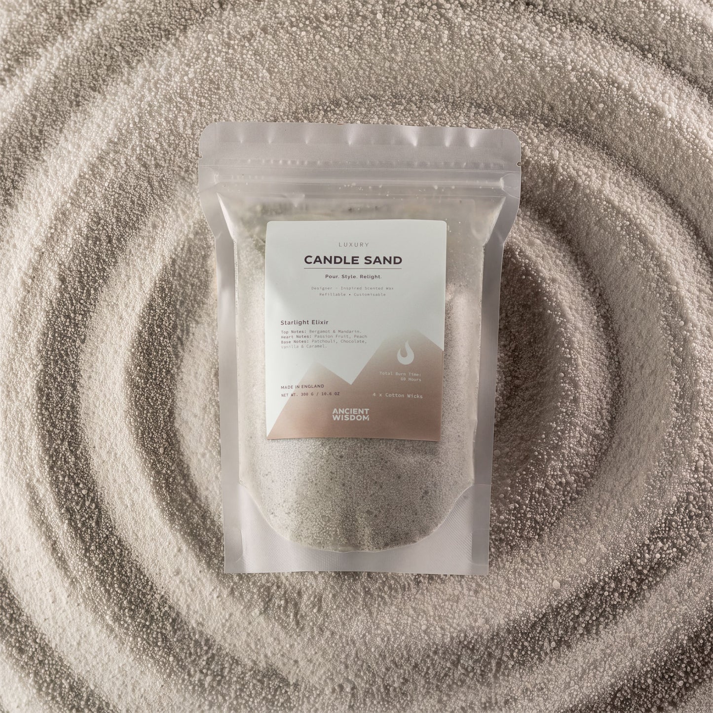 Fragranced Candle Sand – White – Starlight Elixir – 300 g – image 2