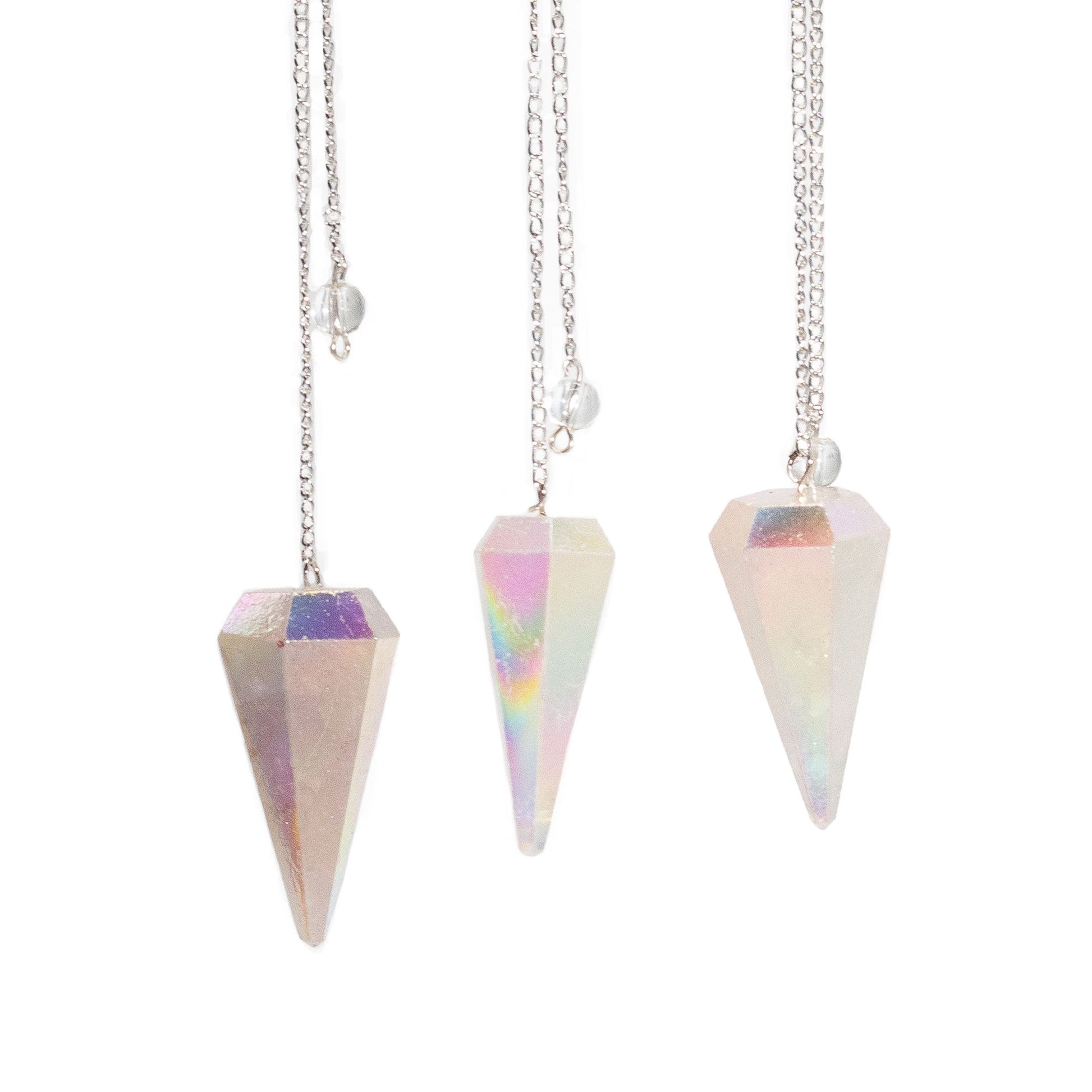 Six Sided Pendulum – Aurora Crystal Angel White – 4 cm – image 2