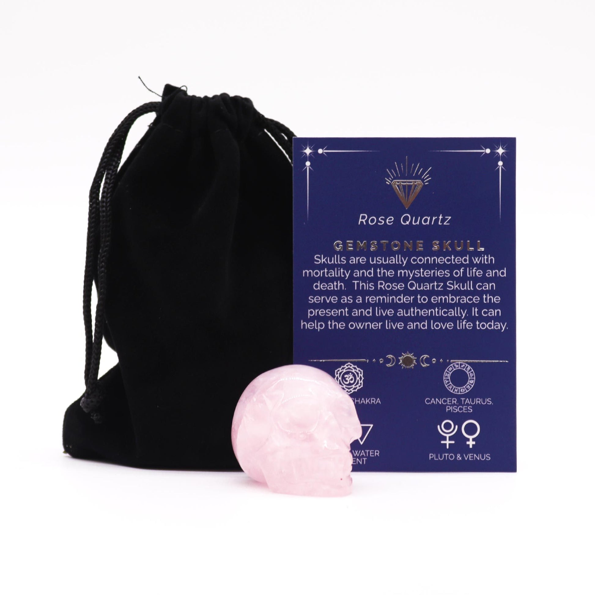 Gemstone Small Skull – Rose Quartz