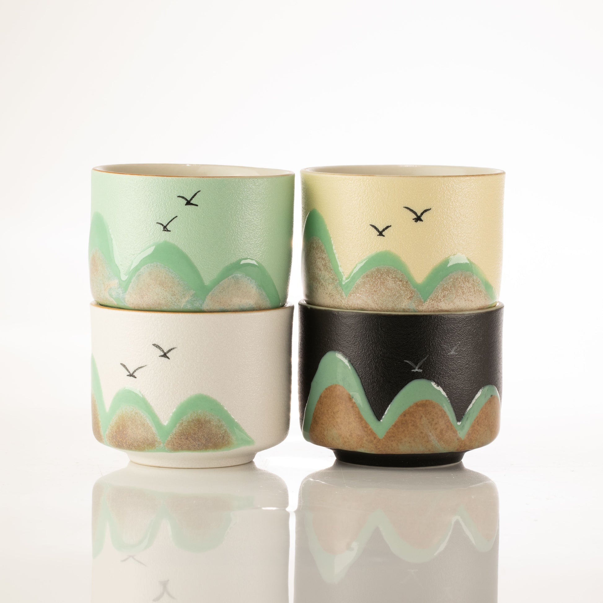 Thousand Miles – Tea Set – Four Cups – Ceremonial Cloth & Bamboo Grip – image 5