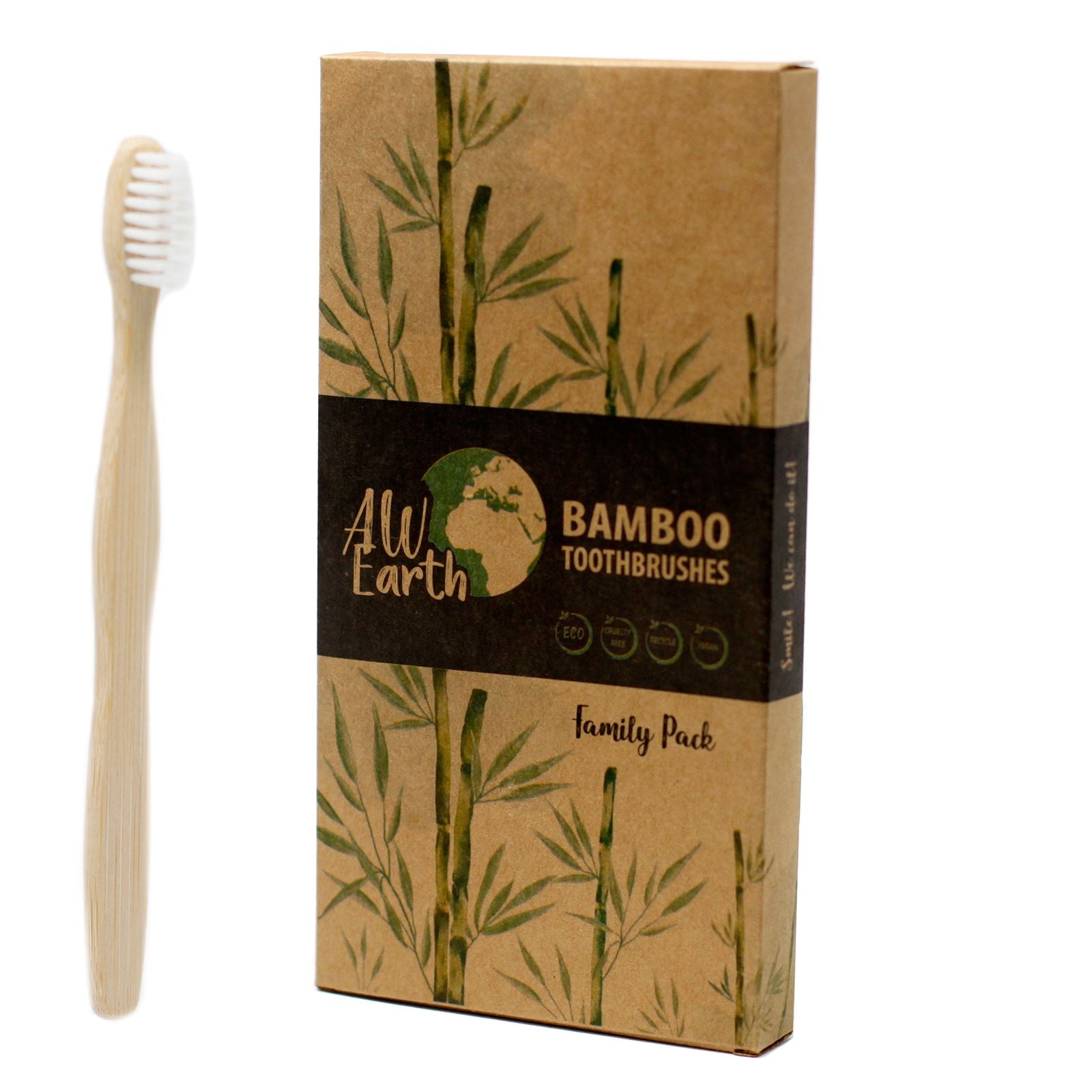 Bamboo Toothbrush – White – Family Pack of 4 – Med Soft – image 7