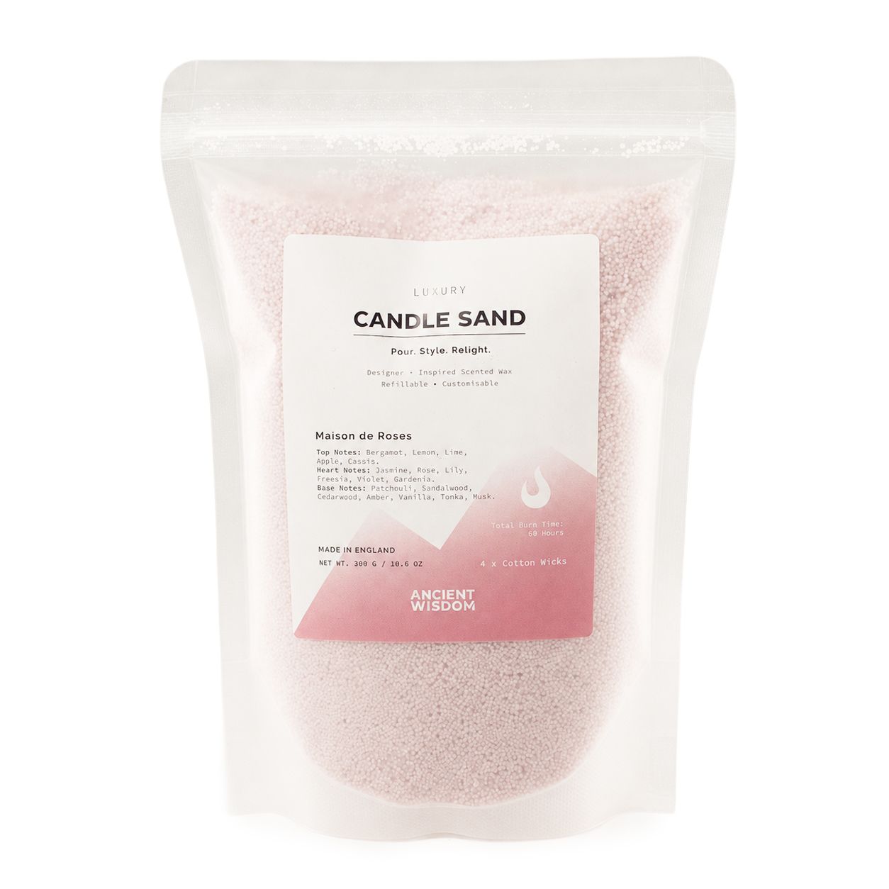 Fragranced Candle Sand – Dusty Rose – Maison de Roses – 300 g – image 3