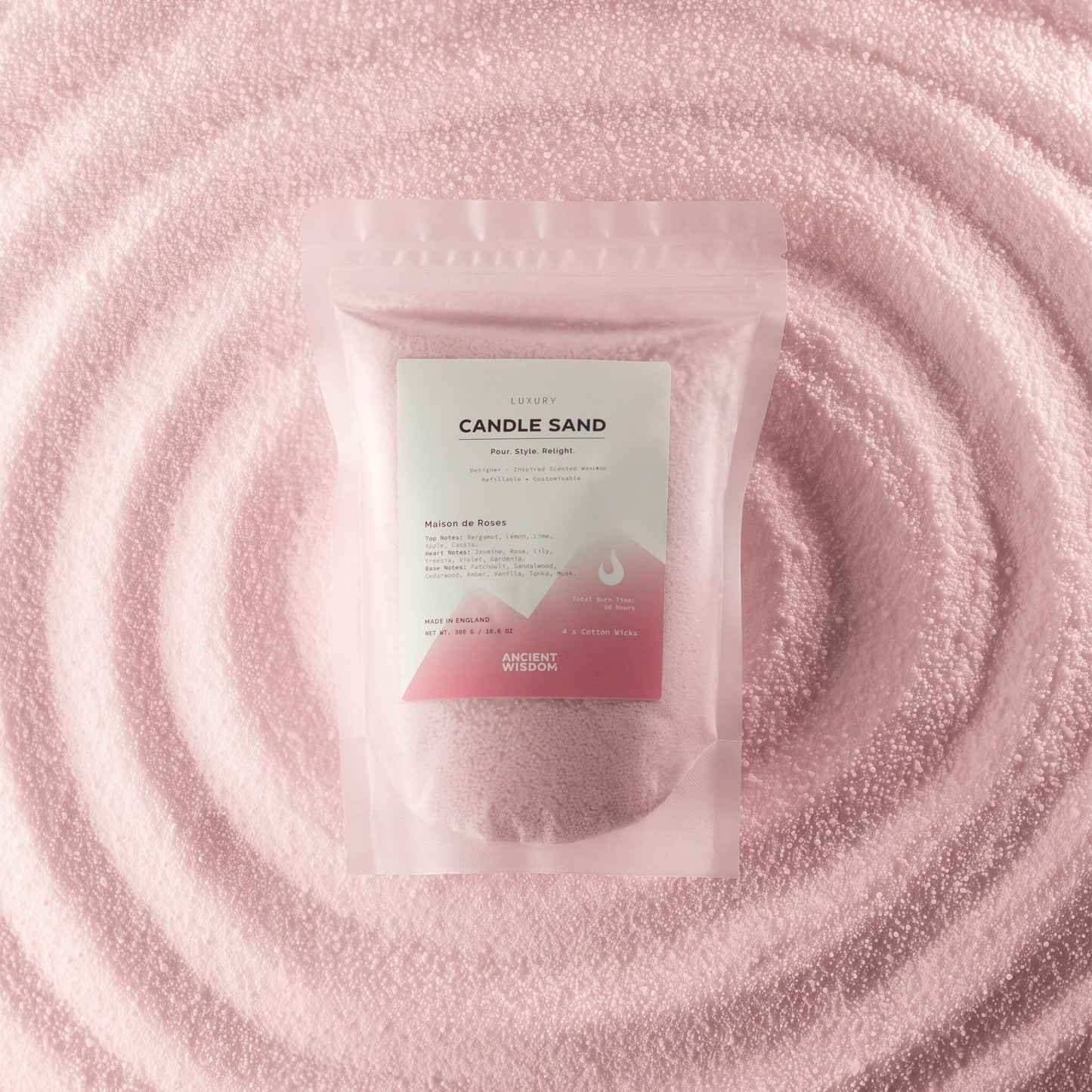 Fragranced Candle Sand – Dusty Rose – Maison de Roses – 300 g – image 2