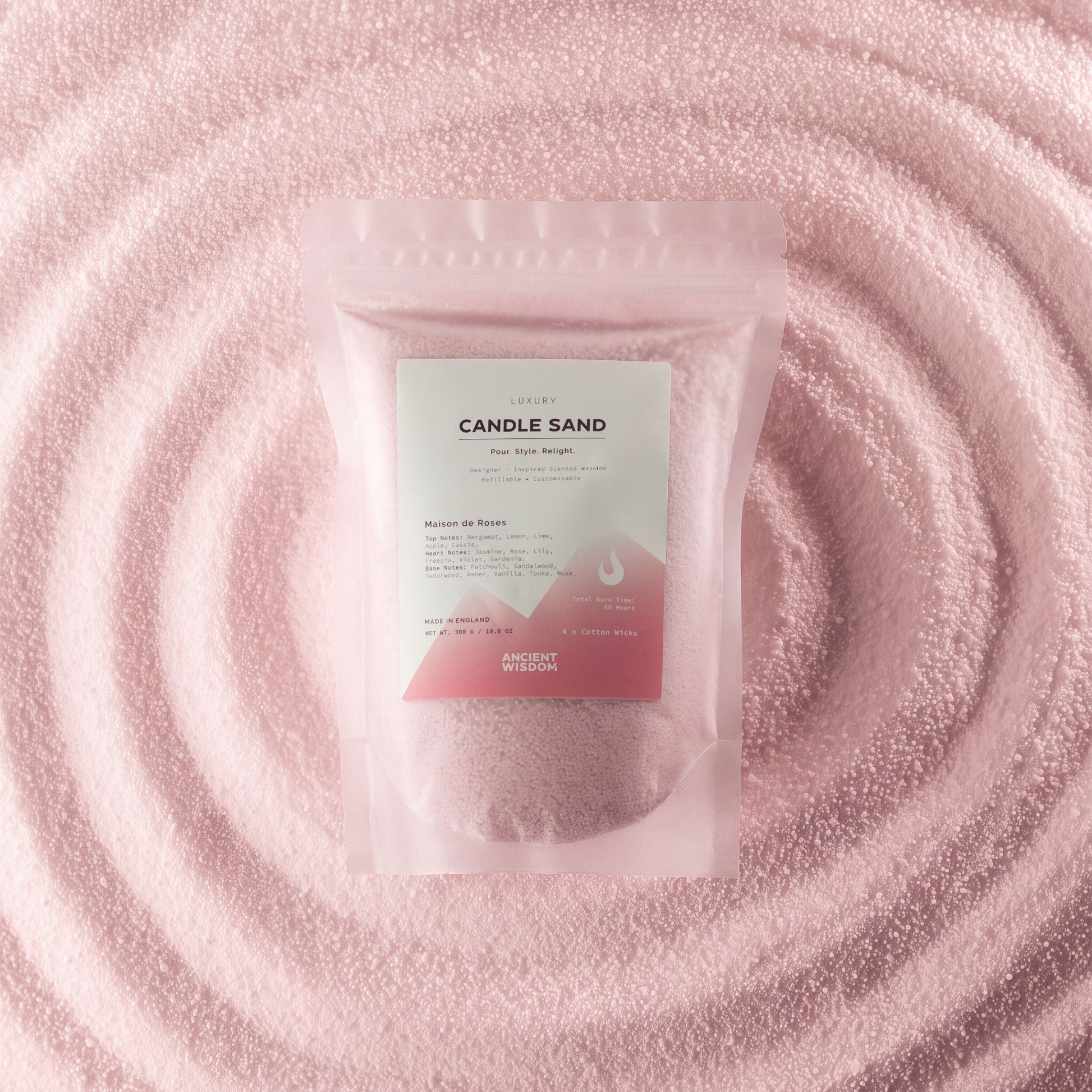 Fragranced Candle Sand – Dusty Rose – Maison de Roses – 300 g – image 2