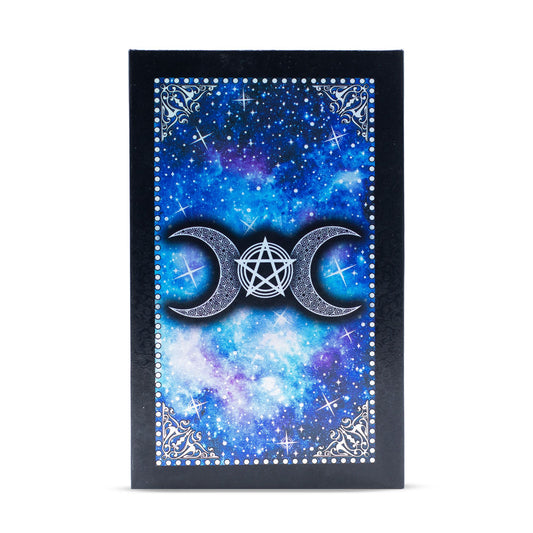 Blue Foil Tarot Deck - Moon Face with Booklet detail view 2 at Luna Panther alternate view