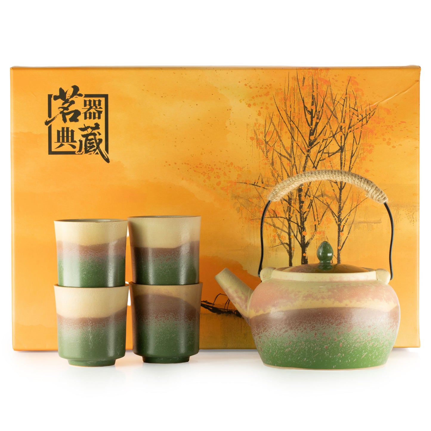 Japanese Kyusu Style Tea Set – For Green Tea – Four Cups – image 1