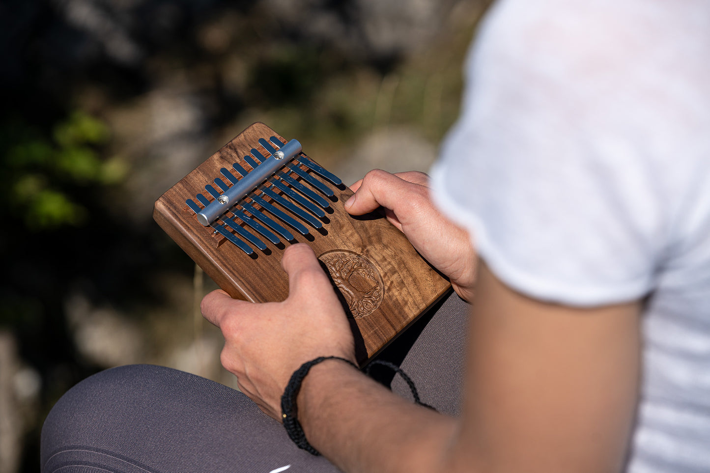 Meinl Sonic Energy Solid "Tree of Life" Kalimba - 10 notes / black walnut detail view 15 at Luna Panther