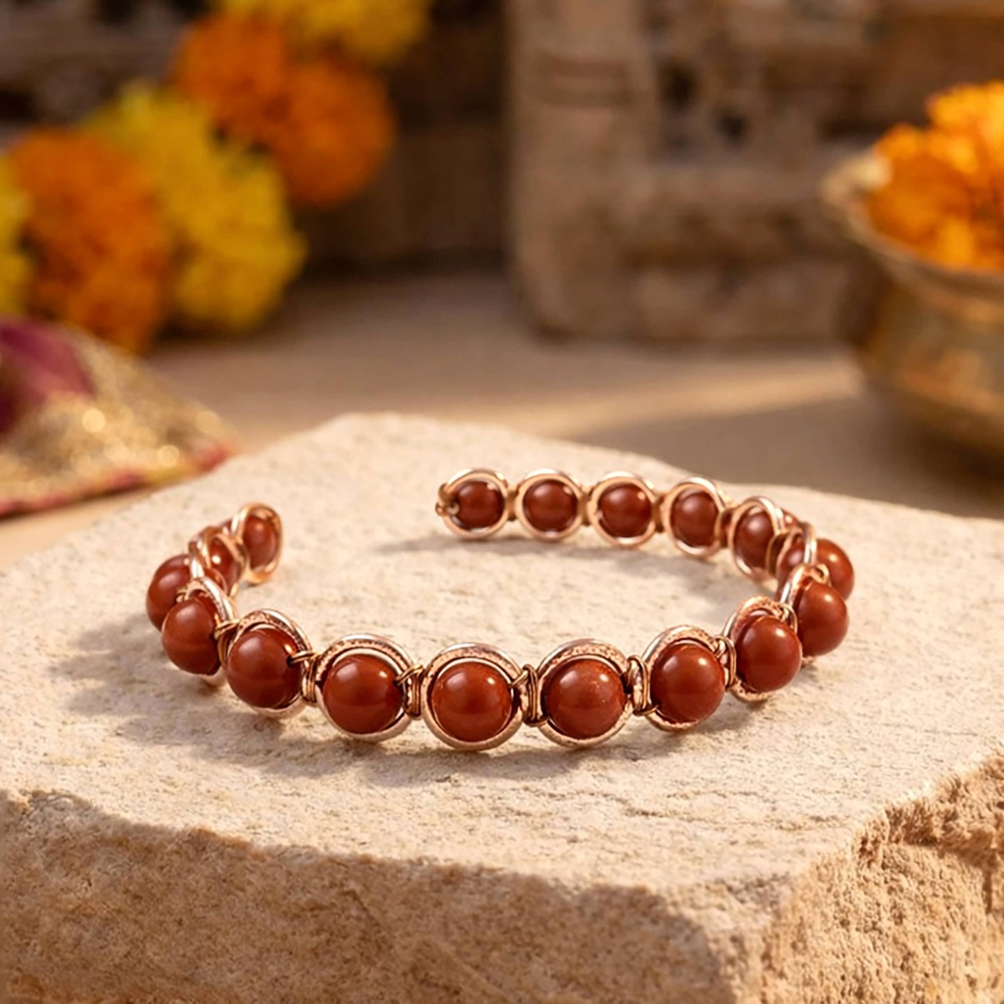 Copper & Red Jasper Crystal Bracelet