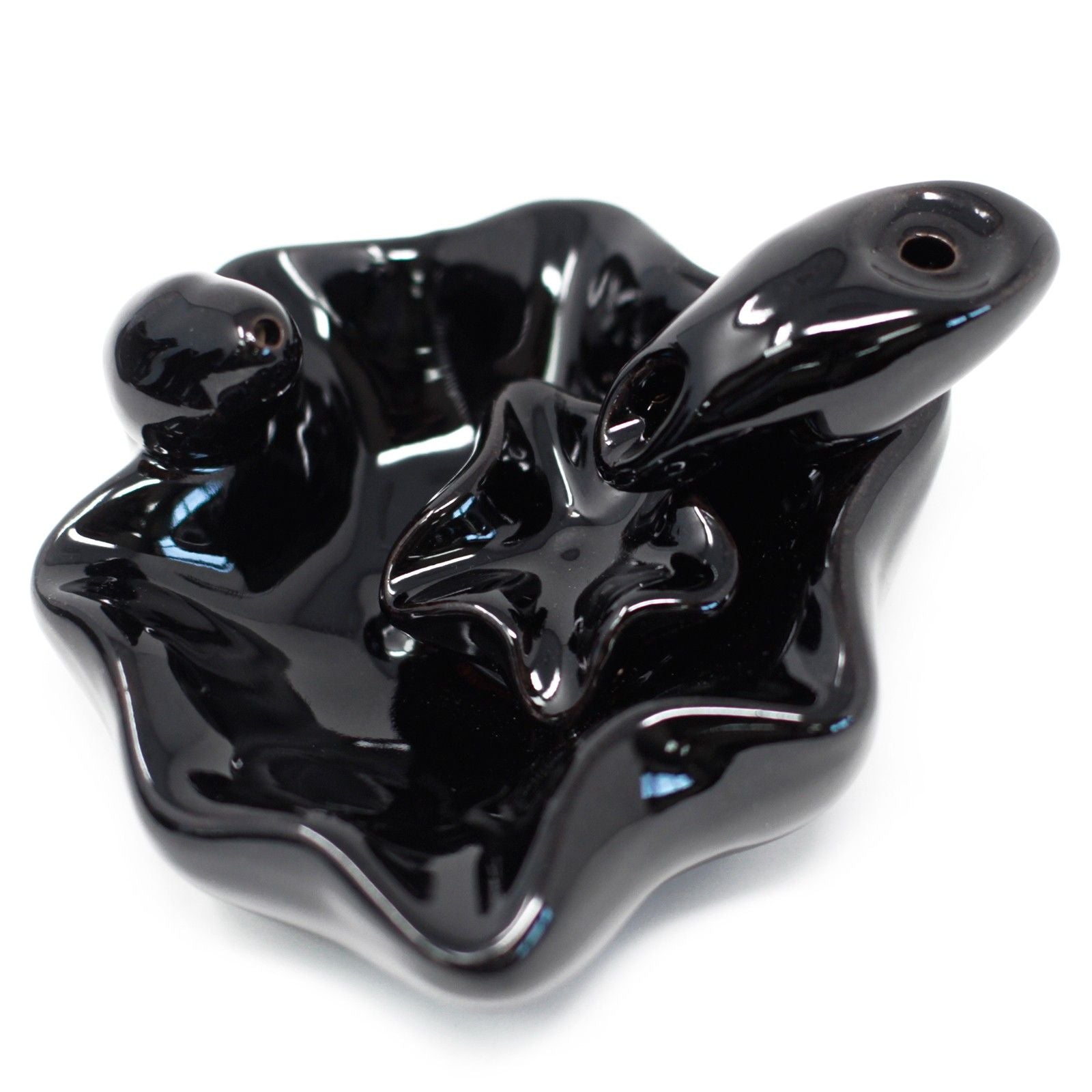 Polished Back Flow Incense Burner - Large Pools to Pools featuring natural patterning and unique variations - Luna Panther