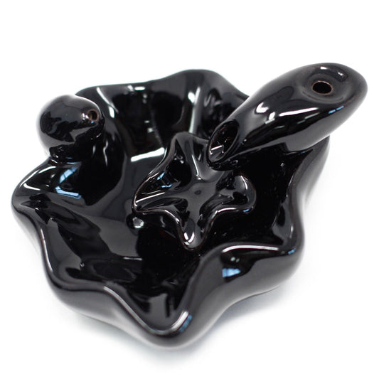 Polished Back Flow Incense Burner - Large Pools to Pools featuring natural patterning and unique variations - Luna Panther