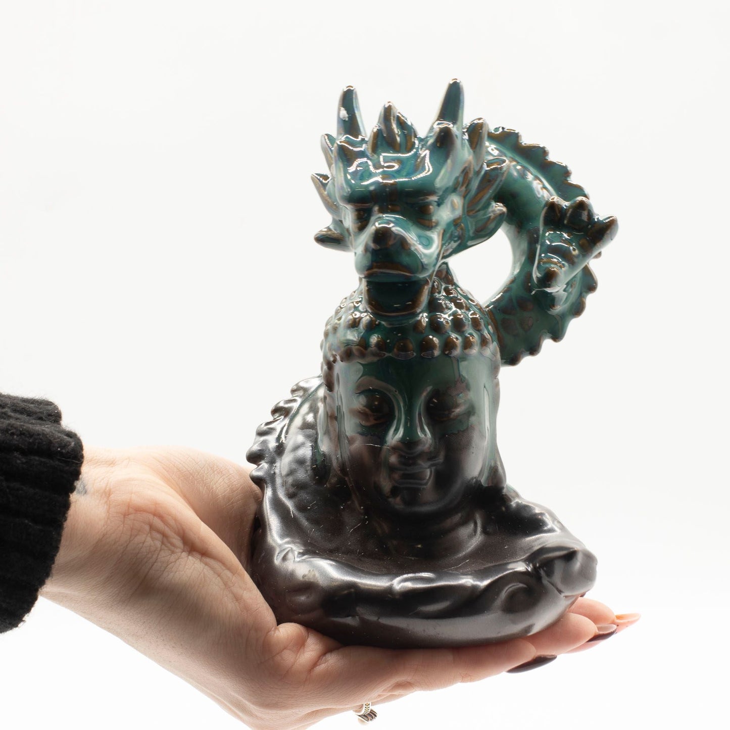Backflow Incense Burner - Dragon Over Buddha - Luna Panther