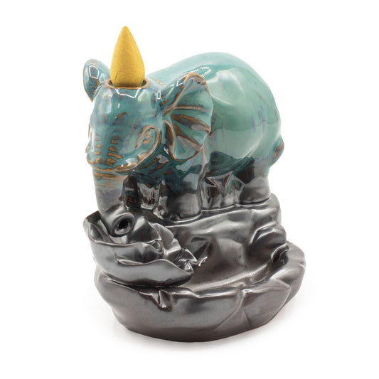 Backflow Incense Burner - Elephant at Pool - Luna Panther