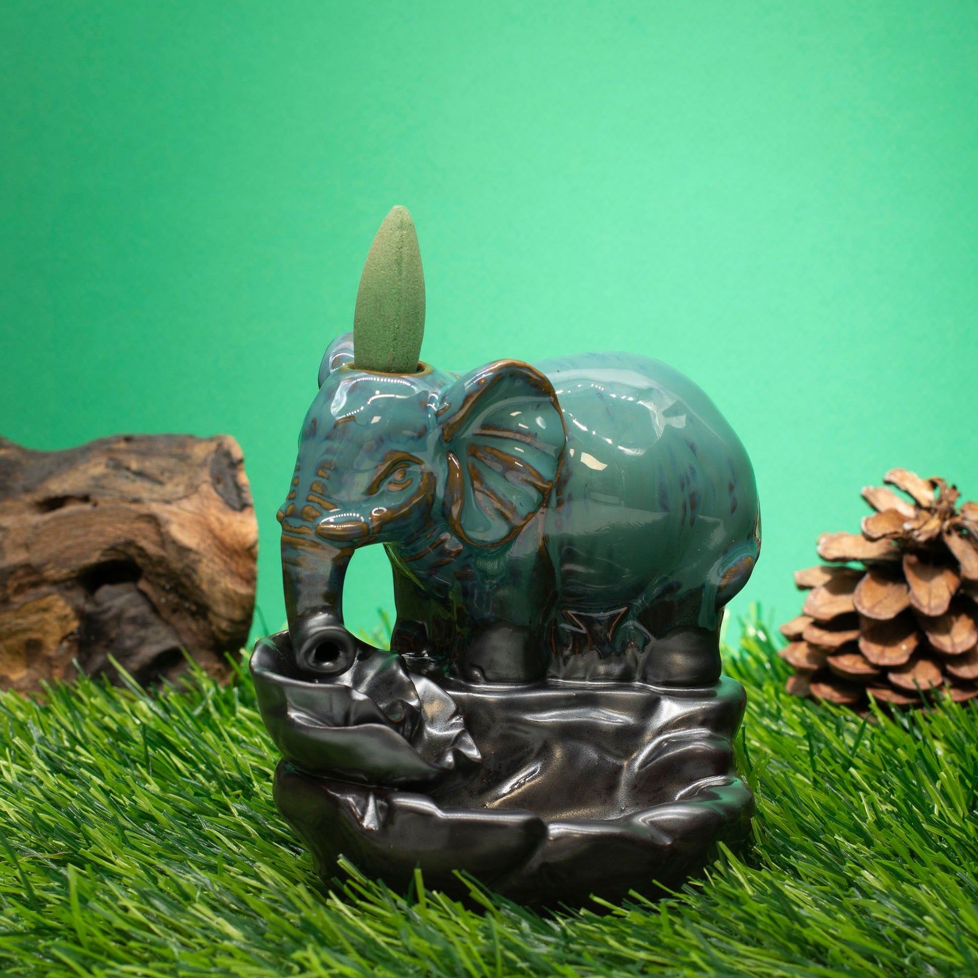 Backflow Incense Burner - Elephant at Pool - Luna Panther