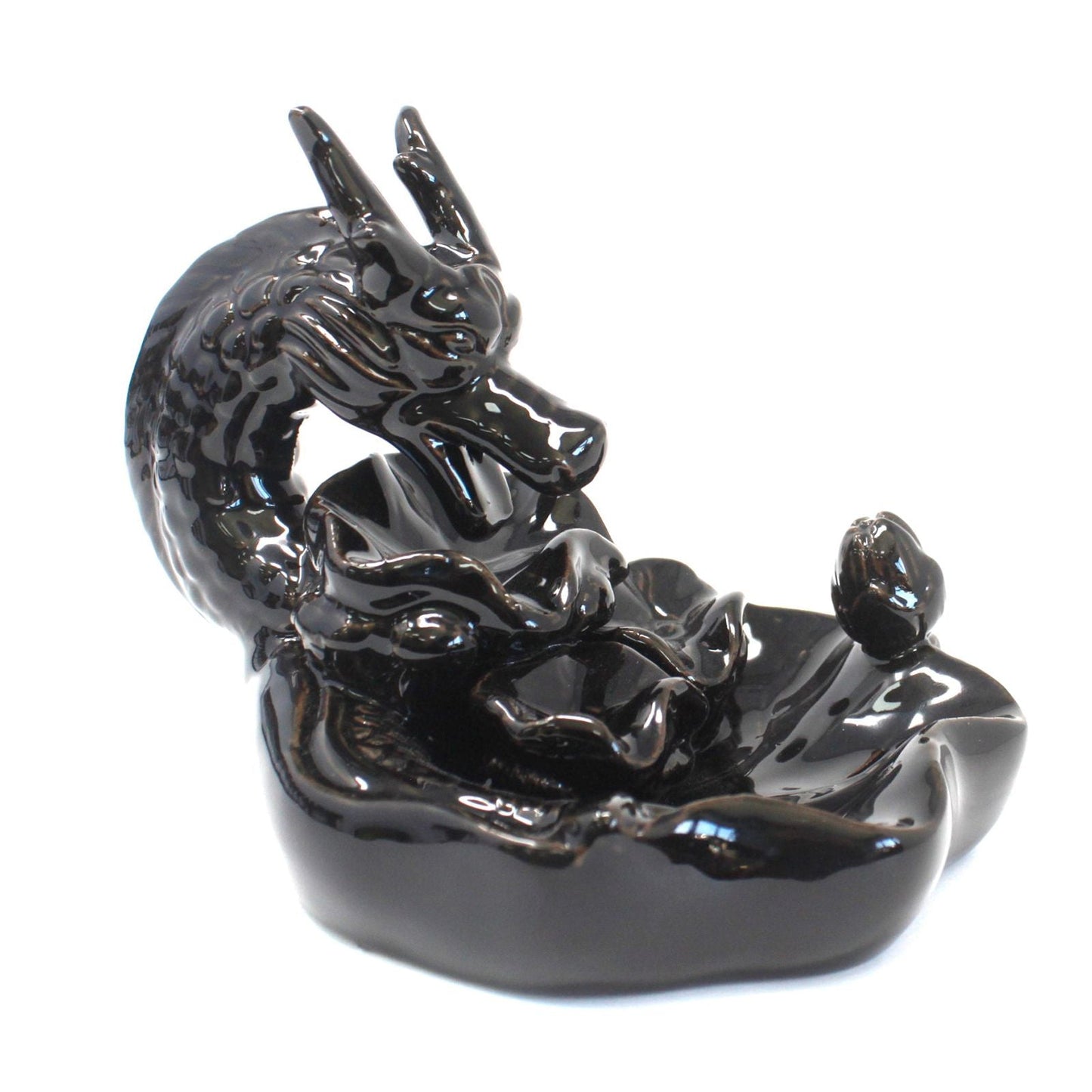 Polished Backflow Incense Burner - Large Dragon Pool featuring natural patterning and unique variations - Luna Panther