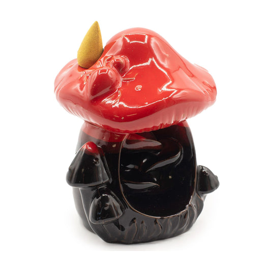 Backflow Incense Burner - Large Red Mushroom - Luna Panther