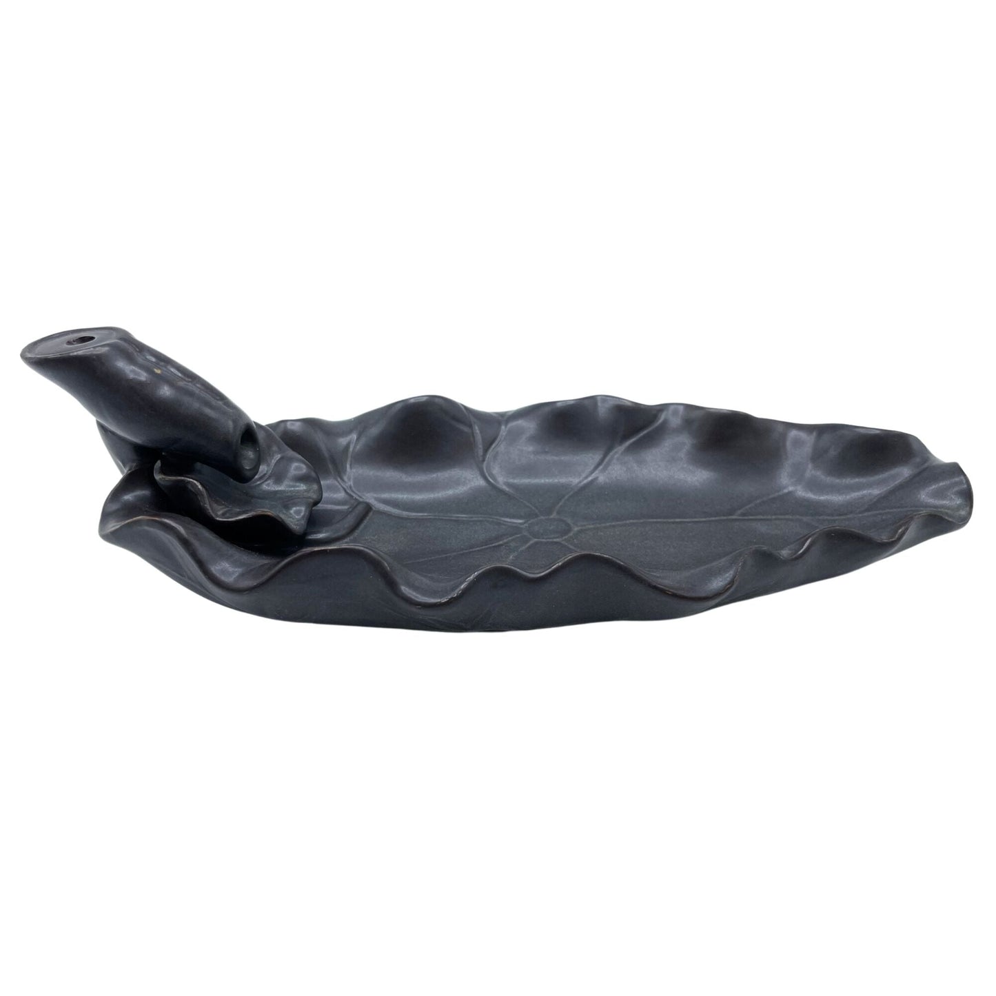 Polished Backflow Incense Burner - Lotus Flower featuring natural patterning and unique variations - Luna Panther