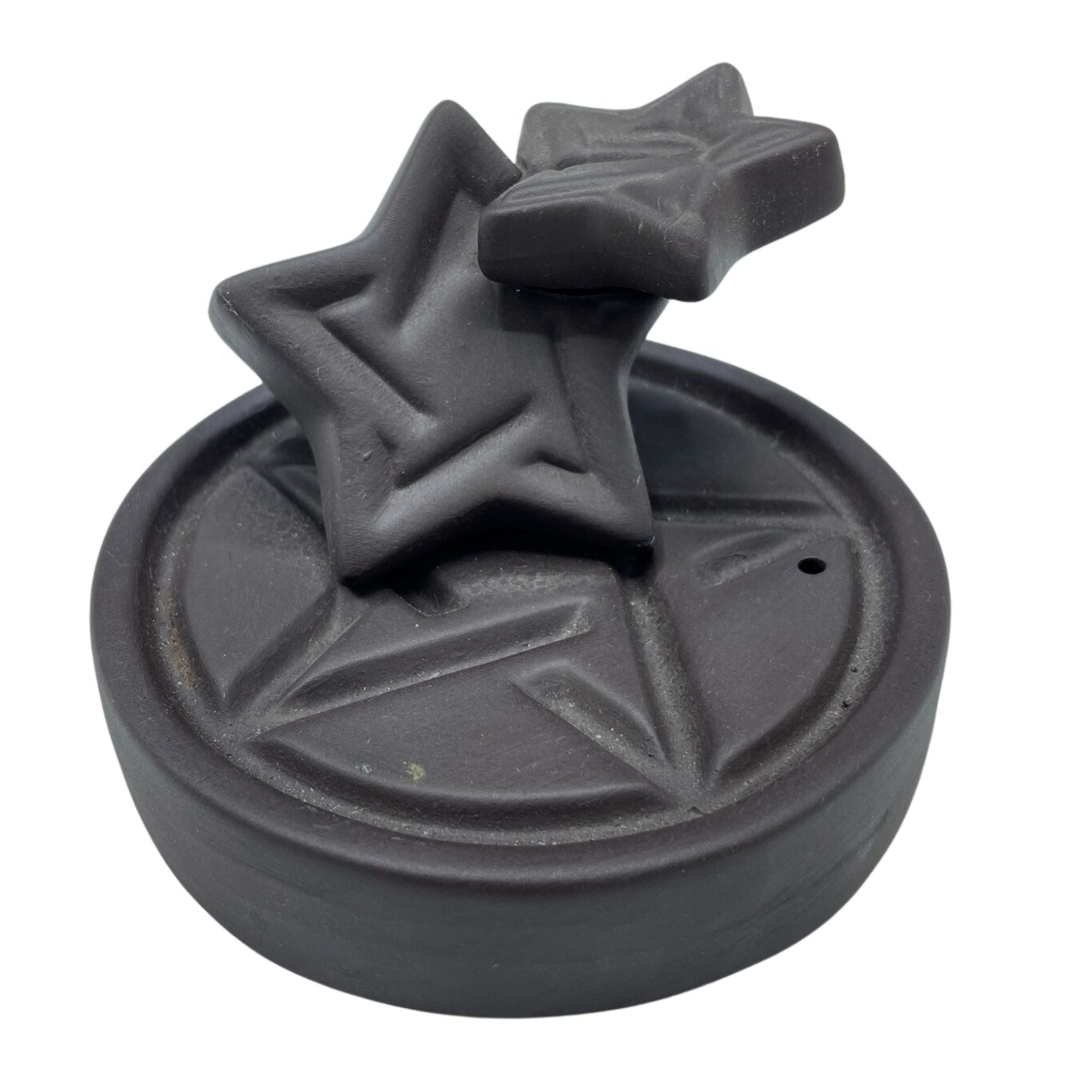 Polished Backflow Incense Burner - Pentagon Falls featuring natural patterning and unique variations - Luna Panther