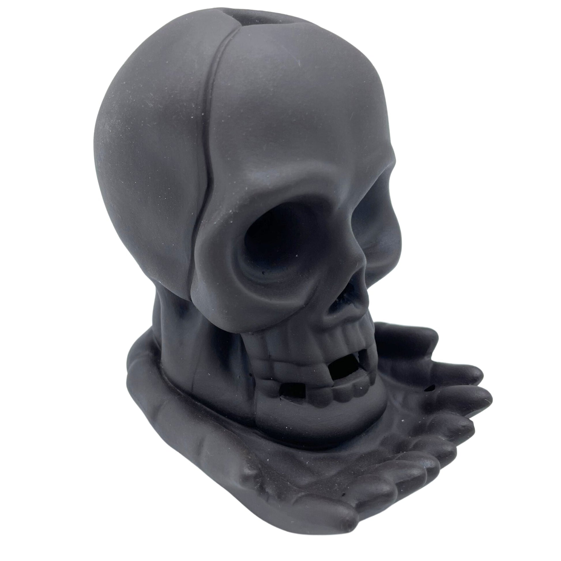 Polished Backflow Incense Burner - Weeping Skull featuring natural patterning and unique variations - Luna Panther