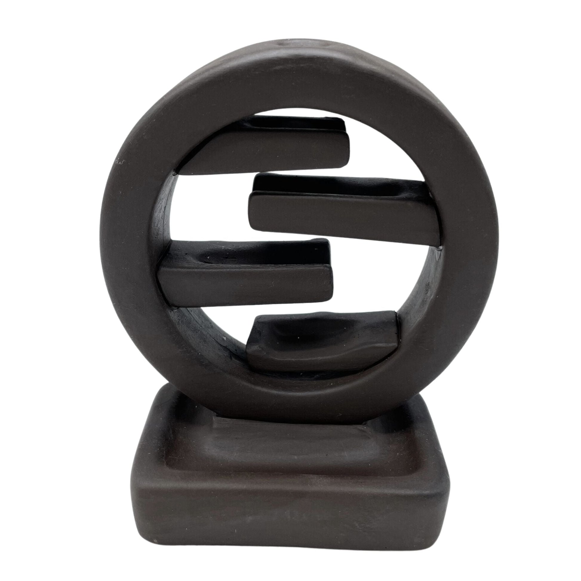 Polished Backflow Incense Burner - Zen Circle of Life featuring natural patterning and unique variations - Luna Panther
