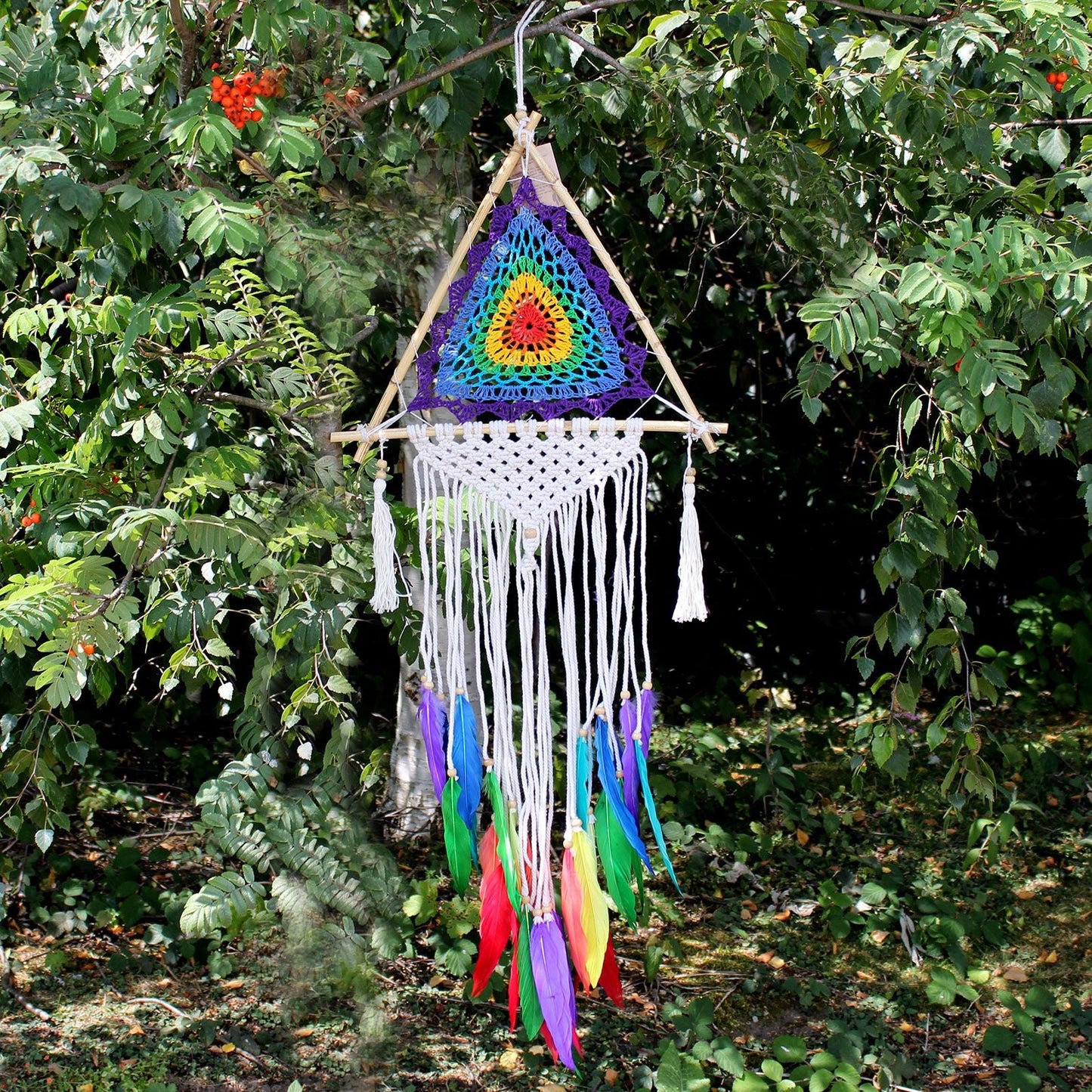Polished Bali Dream Catchers - Med Multi Pyramid featuring natural patterning and unique variations - Luna Panther