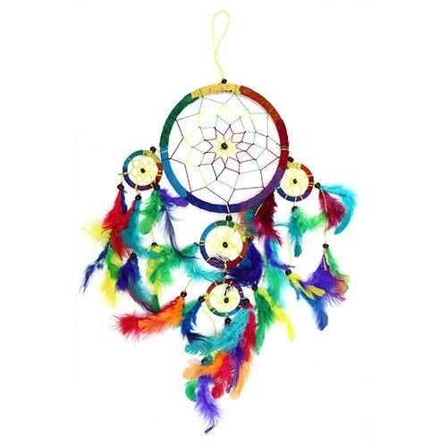 Polished Bali Dreamcatchers - Large Round - Rainbow featuring natural patterning and unique variations - Luna Panther