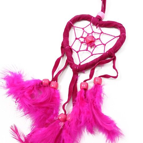 Polished Bali Dreamcatchers - Small Heart - Turq/Pink/Purp featuring natural patterning and unique variations - Luna Panther
