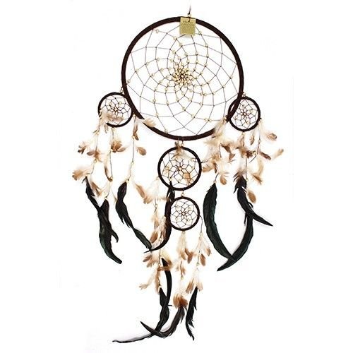 Polished Bali Dreamcatchers - XLarge Round - Cream/Coffee/Choc featuring natural patterning and unique variations - Luna Panther