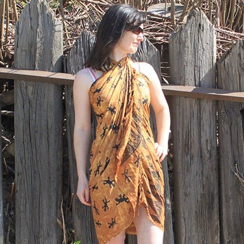 Bali Gecko Sarongs - Chocolate - Luna Panther