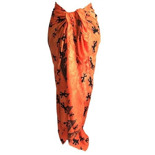 Bali Gecko Sarongs - Orange - Luna Panther