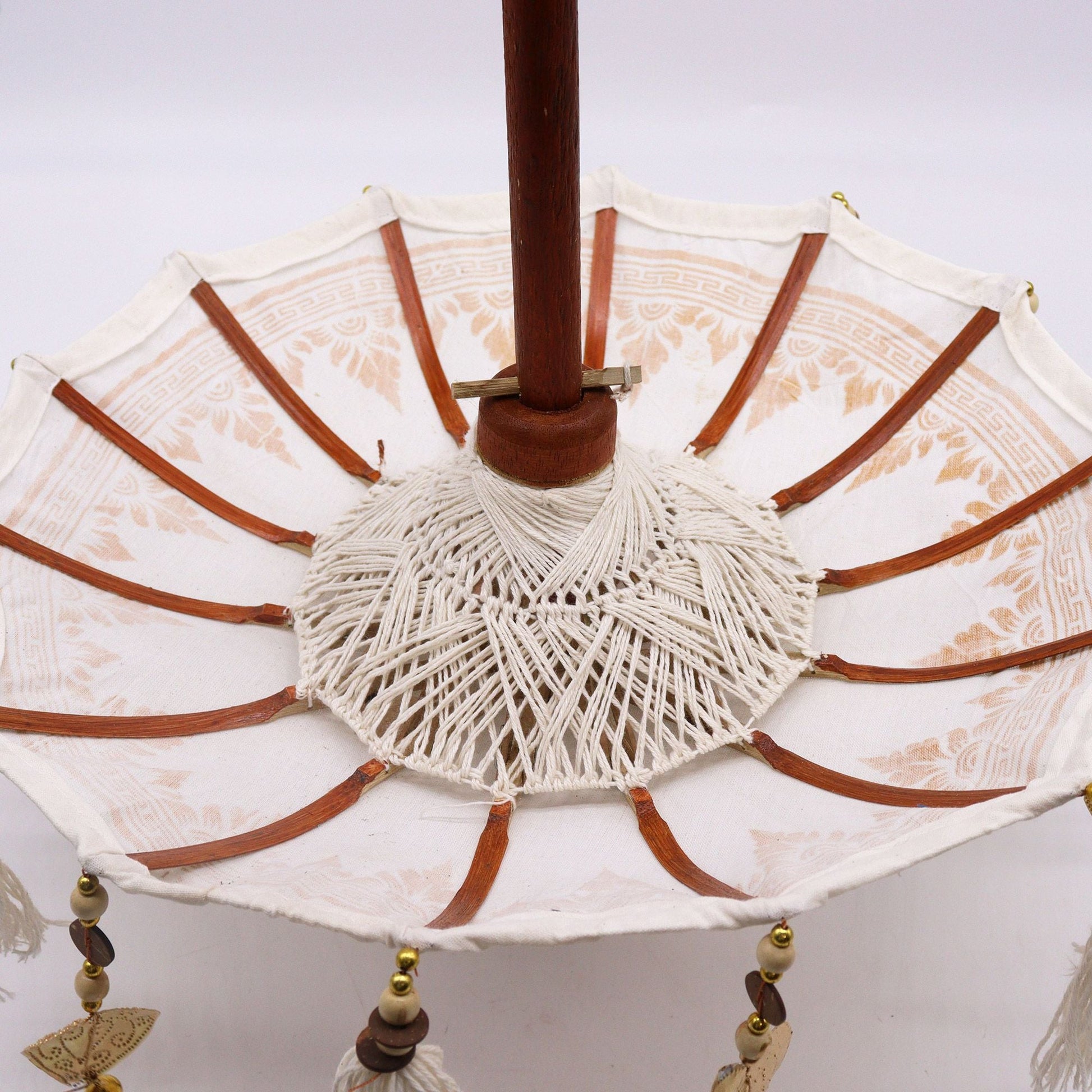 Bali Home Decor Parasol - Canvas - Gold Decor - 40cm - Luna Panther