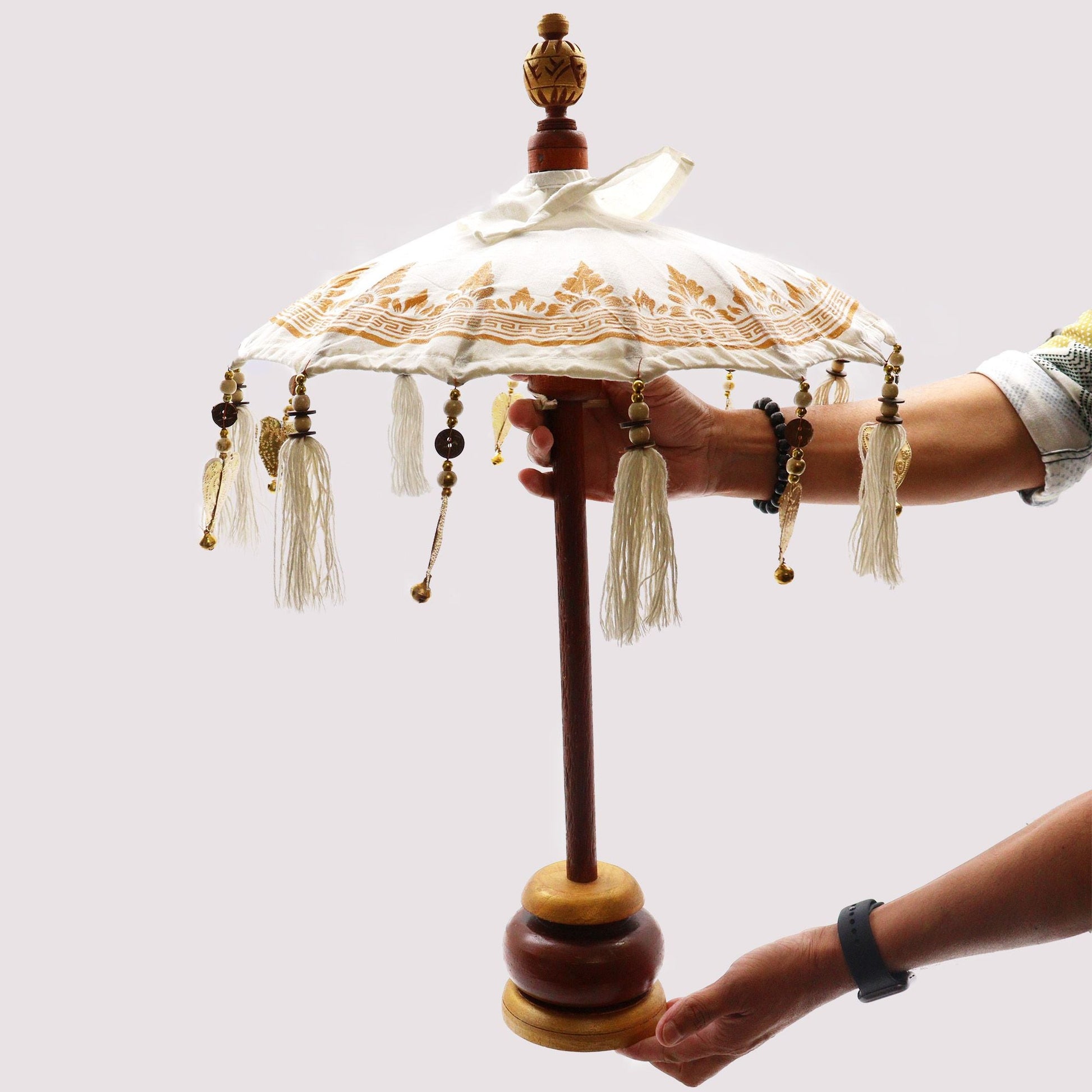 Bali Home Decor Parasol - Canvas - Gold Decor - 40cm - Luna Panther