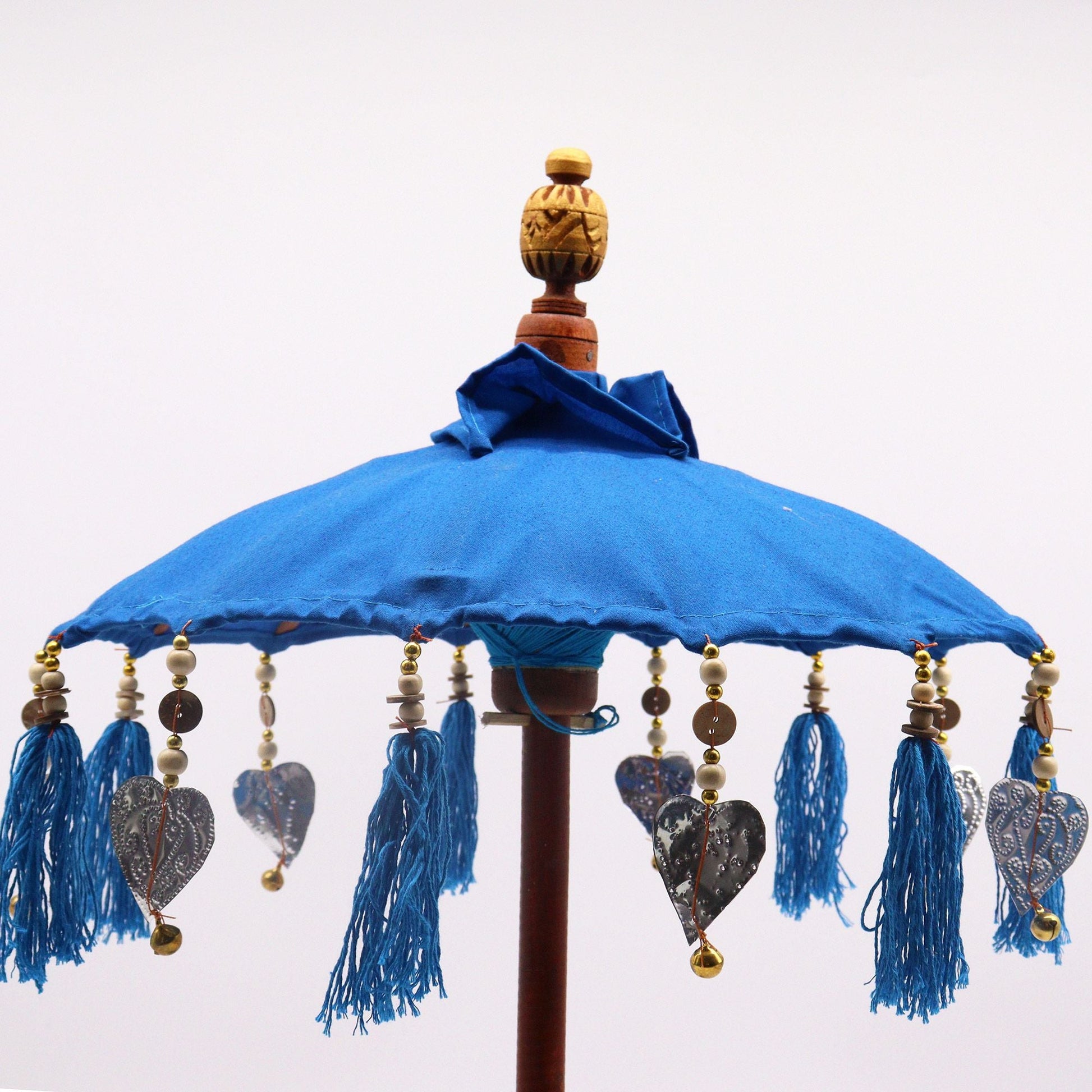 Bali Home Decor Parasol - Cotton - Turquoise - 40cm - Luna Panther