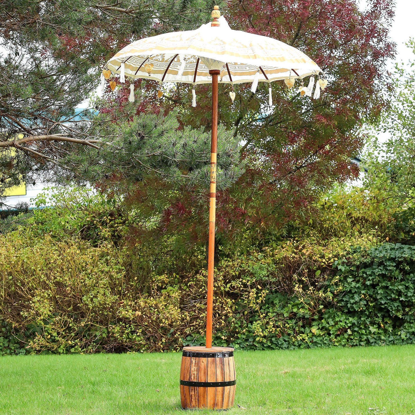 Bali Patio Parasol - Canvas - Natural Decor - 1.5m - Luna Panther