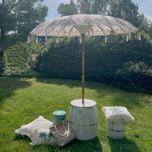 Bali Patio Parasol - Canvas - Natural Decor - 2m - Luna Panther alternate view