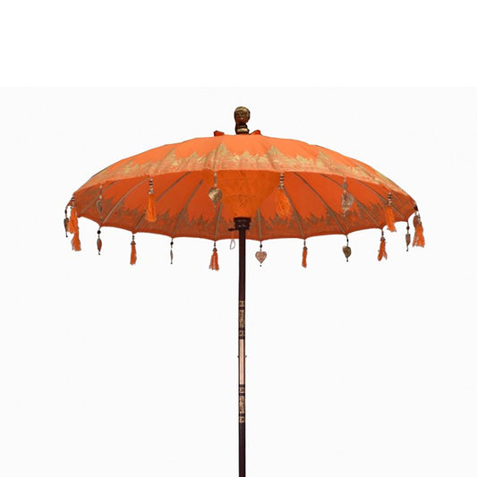 Bali Patio Parasol - Cotton - Orange Decor - 2m - Luna Panther