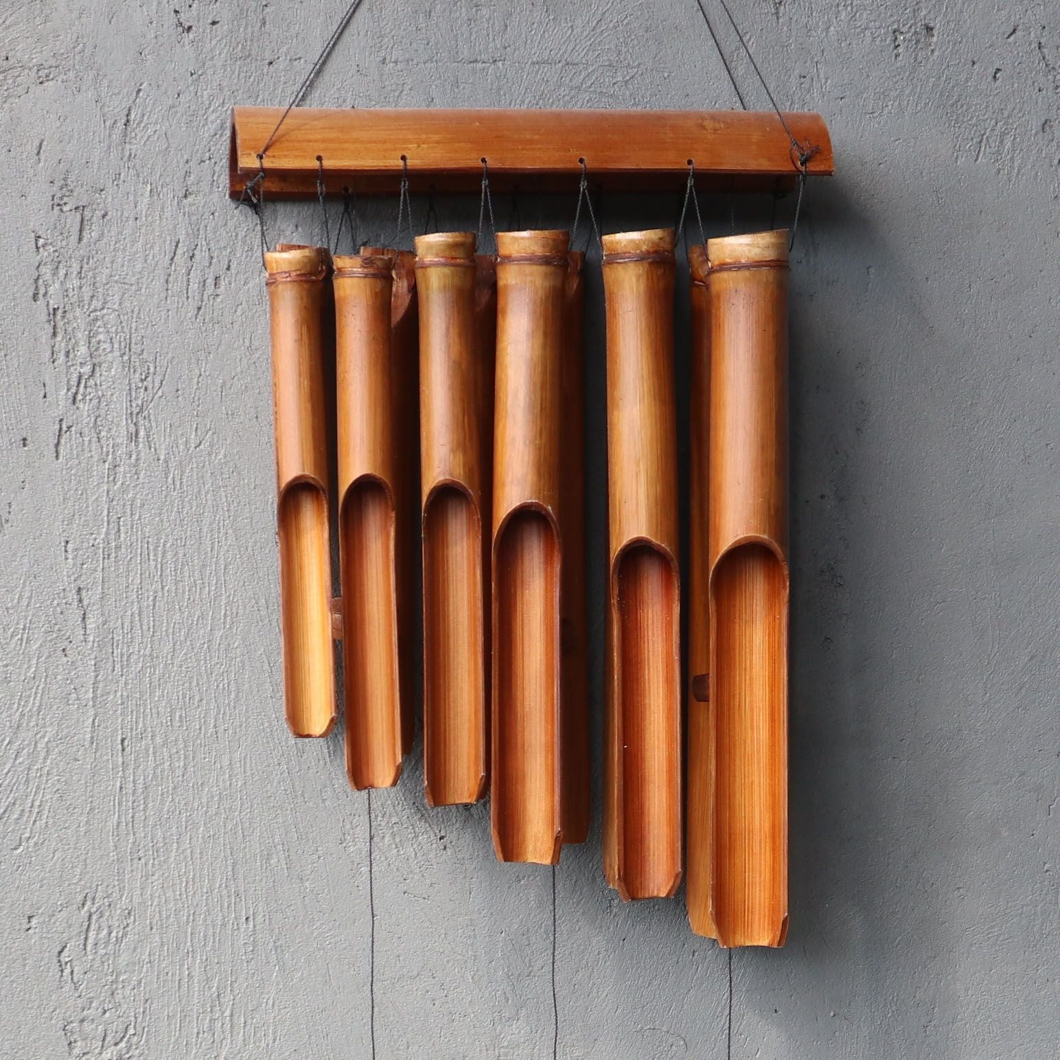 Bamboo Windchime - Natural finish - 12 Large Tubes - Luna Panther