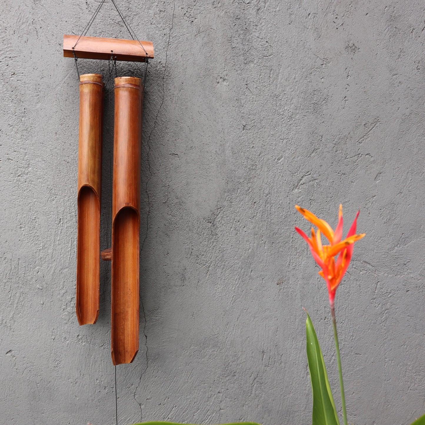 Bamboo Windchime - Natural finish - 4 Big Tubes - Luna Panther
