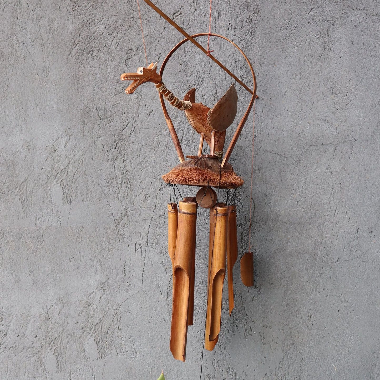 Bamboo Windchime - Natural finish - Coconut Dragon - Luna Panther