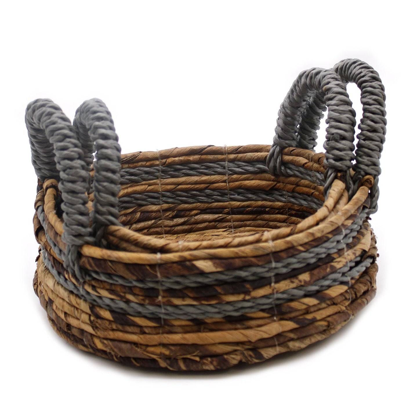 Banana Leaf & Abu - abu Raffia Basket - Set of 2 - Luna Panther