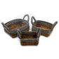Banana Leaf & Abu - Abu Raffia Square Basket - Set of 3 - Luna Panther